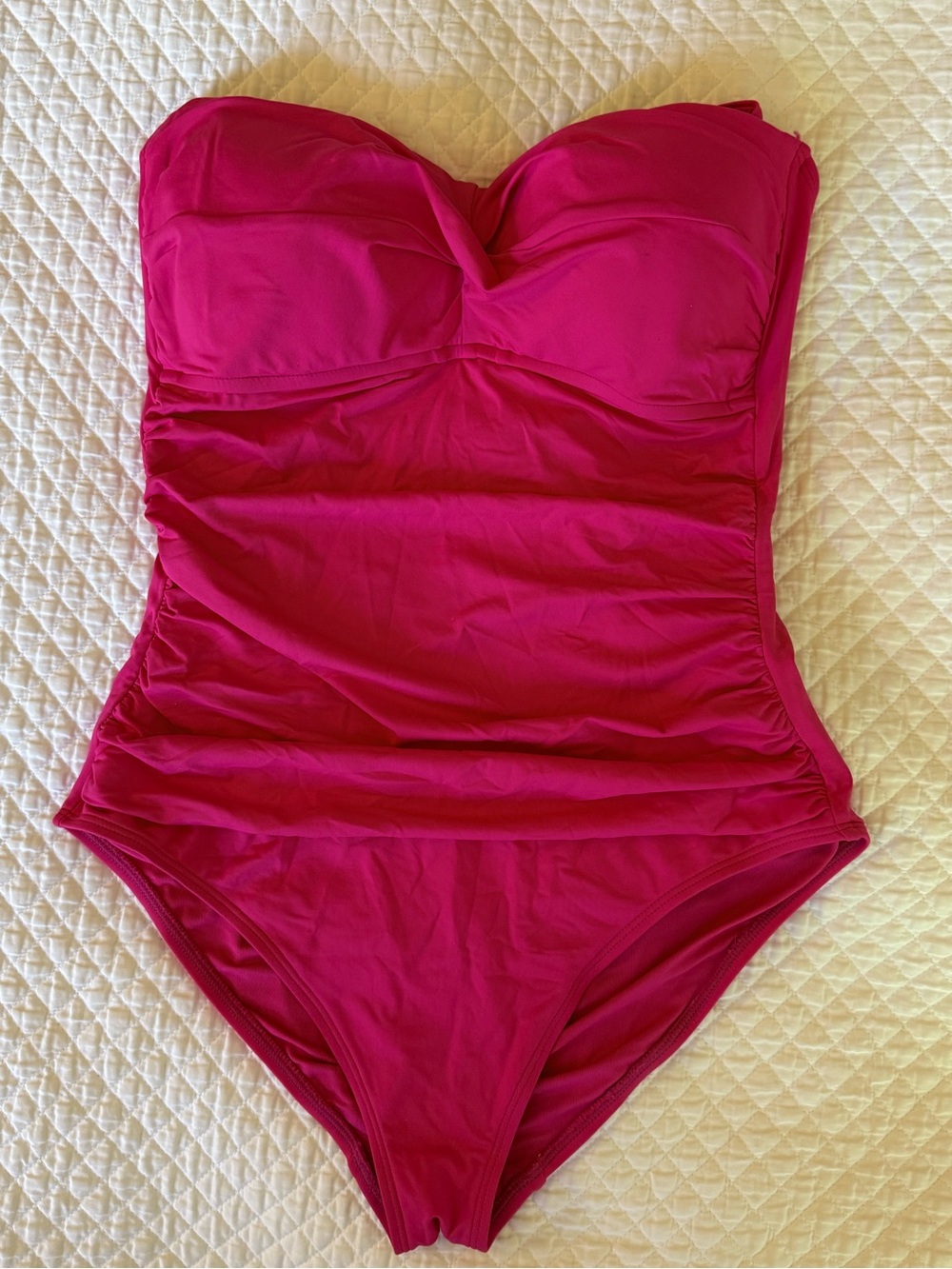 Anne Cole Twist-Front Ruched One-Piece Swimsuit